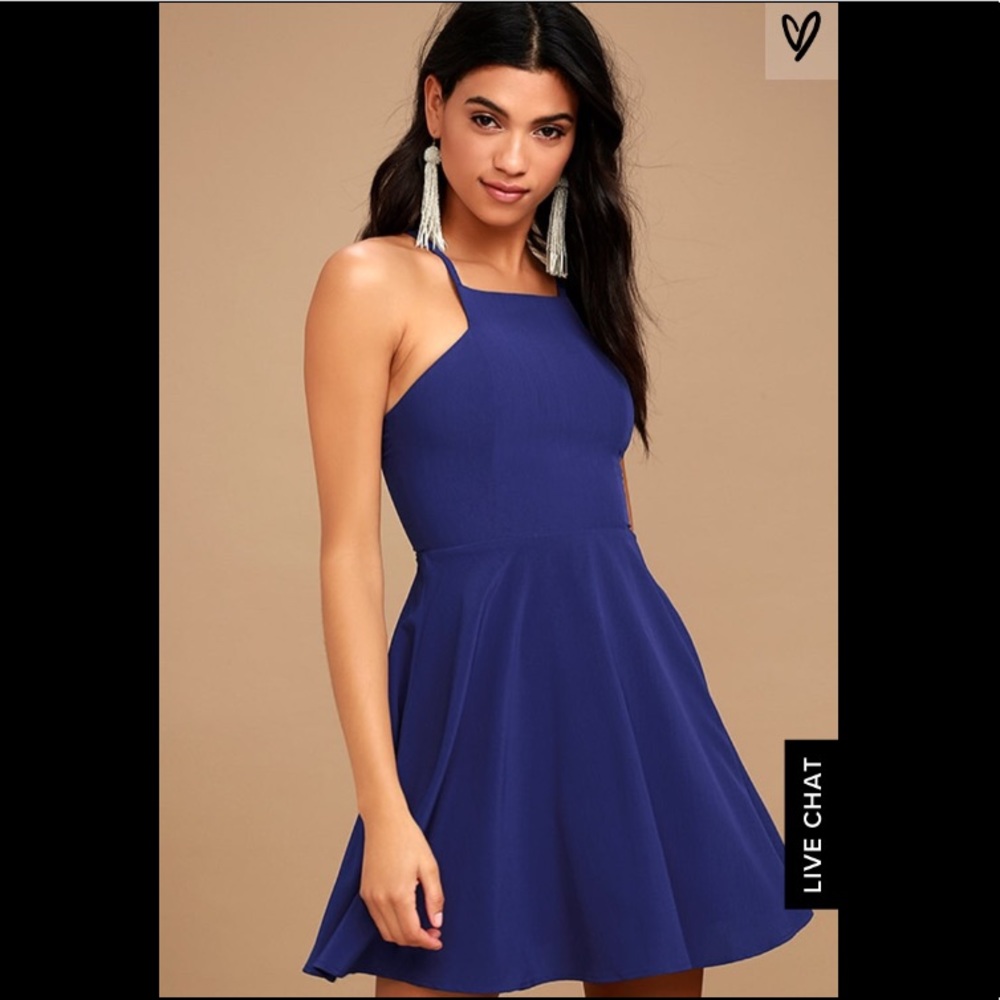 Call To Charms Royal Blue Skater Dress